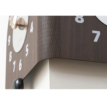 Dubbelzijdige Houten Hoekwandklok - Walnootdesign - Uniek en Stijlvol-Wall Clocks-De Bazelaar