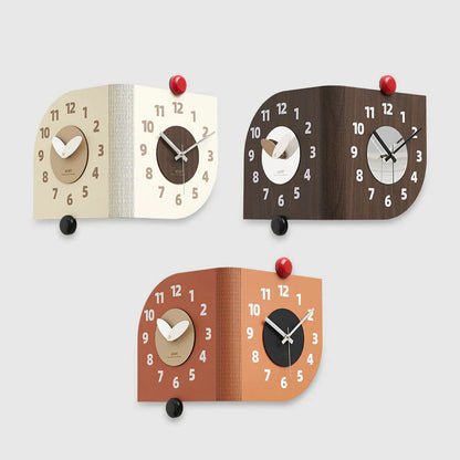 Dubbelzijdige Houten Hoekwandklok - Walnootdesign - Uniek en Stijlvol-Wall Clocks-De Bazelaar