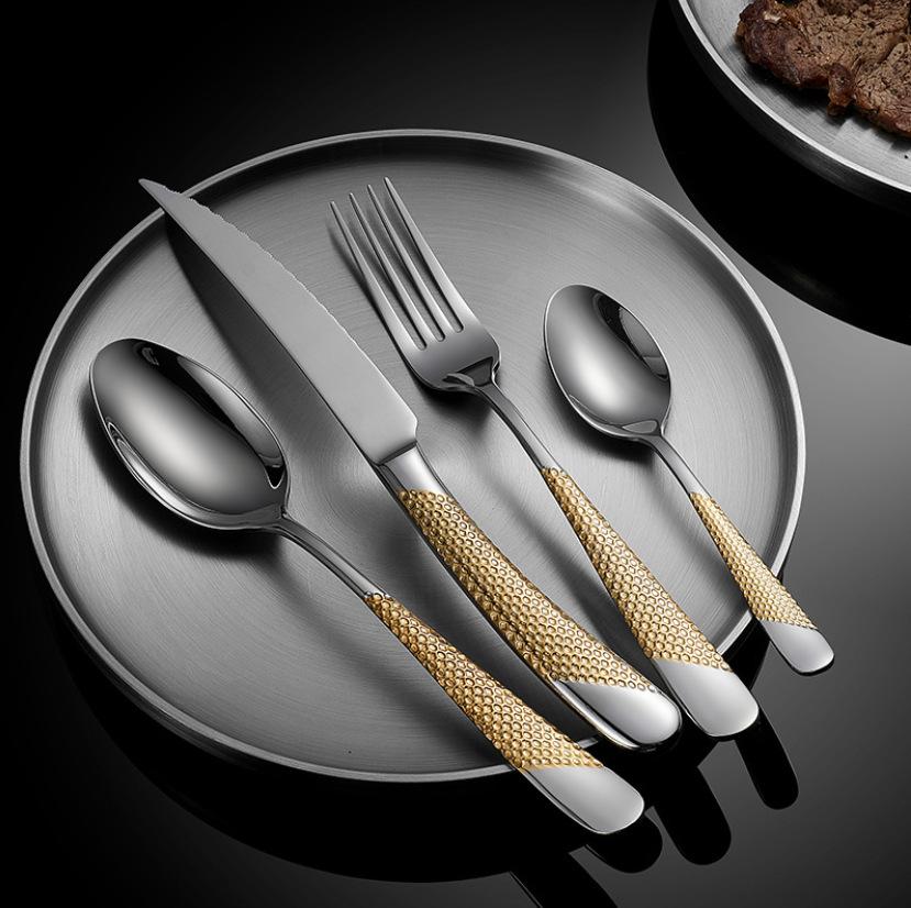 Drillan Bestekset - 304 RVS - Luxe Textuur - Duurzaam en Stijlvol-Cutlery Sets-De Bazelaar