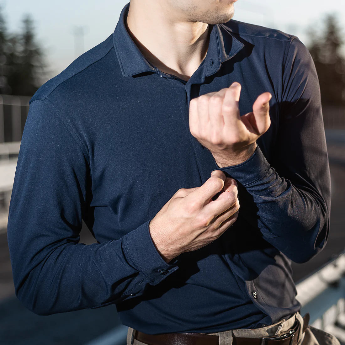 Herren-Stretchhemd – Immer ordentlich, nie bügeln 