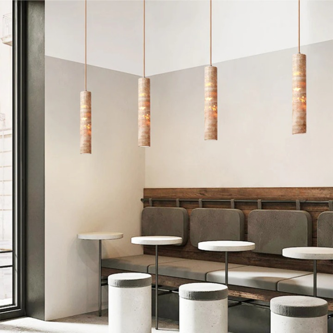 Luxe Crème Marmeren Hanglamp – Elegant en Modern Design