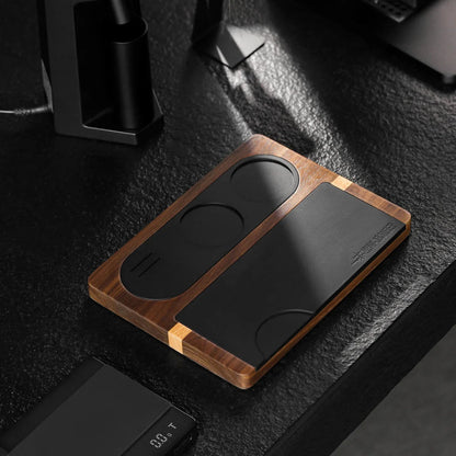 Espresso Tampstation - Houten Basis met Siliconen Pad-Coffee & Tea-De Bazelaar