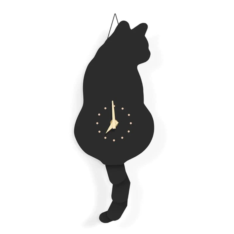 FelineTime - Kat met Kwispelende Staart - Unieke Wandklok-Wall Clocks-De Bazelaar