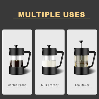 Franse Pers Koffiezetter - Borosilicaatglas - Perfecte Smaak - Duurzaam Ontwerp-Coffee & Tea-De Bazelaar