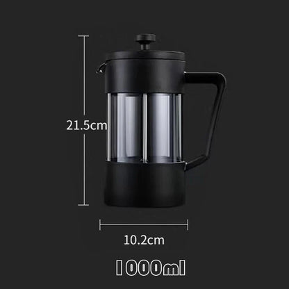Franse Pers Koffiezetter - Borosilicaatglas - Perfecte Smaak - Duurzaam Ontwerp-Coffee & Tea-De Bazelaar