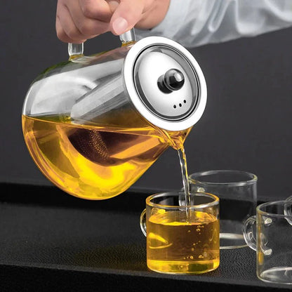 Glazen Theepot - Theefilter Infuser voor Perfecte Thee-Coffee & Tea-De Bazelaar