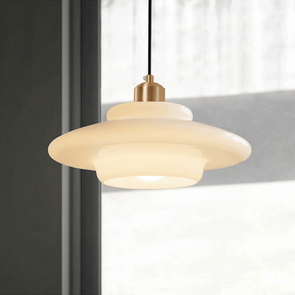 Elegante Hanglamp met Wit Glazen Scherm-light decor-De Bazelaar