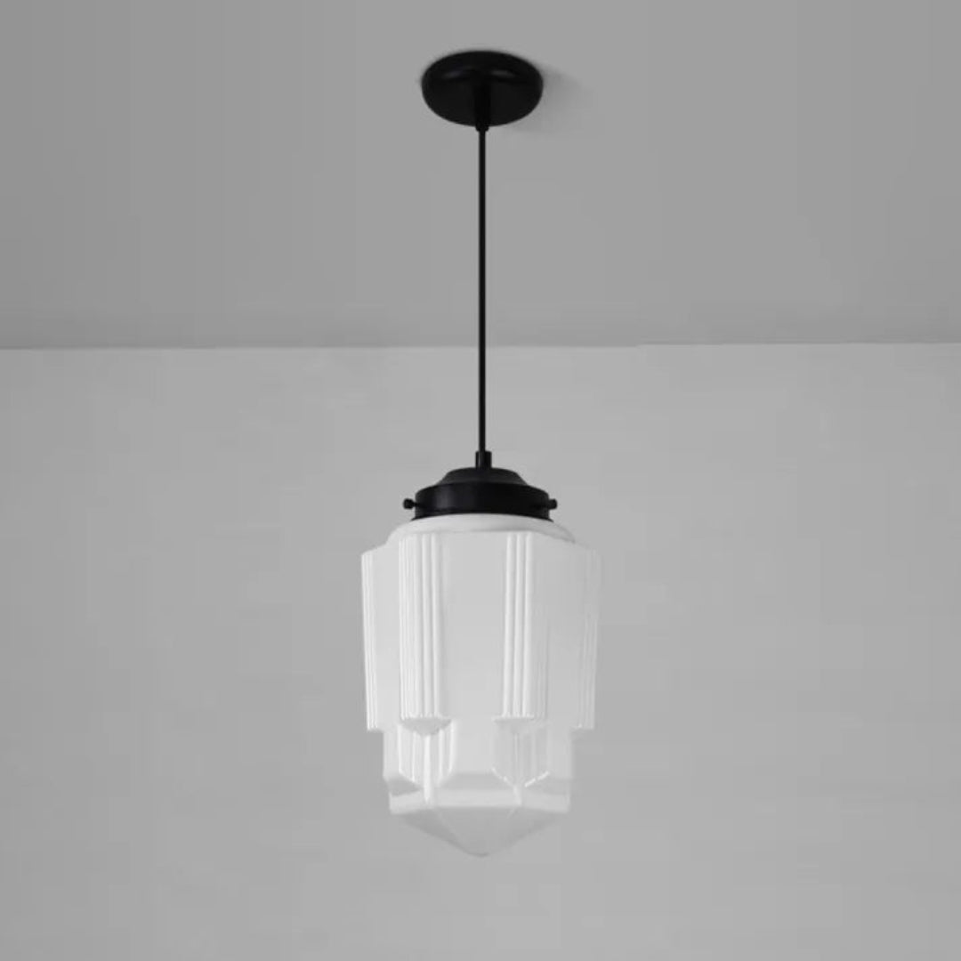 Vintage Geometrische Hanglamp van Mat Glas met LED