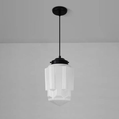 Vintage Geometrische Hanglamp van Mat Glas met LED