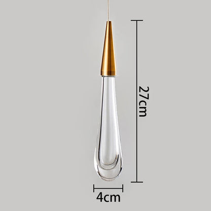 Gouden Druppel Kristallen Hanglamp-light decor-De Bazelaar