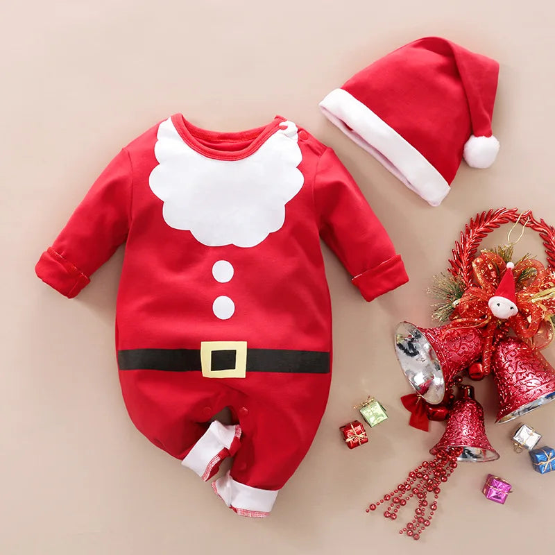 Baby's Eerste Kerstmis Outfit - Santa & Elf Romper (0-18M)-Toys-De Bazelaar