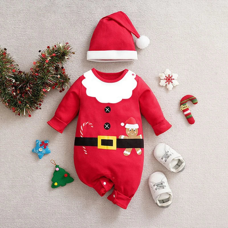 Baby's Eerste Kerstmis Outfit - Santa & Elf Romper (0-18M)-Toys-De Bazelaar