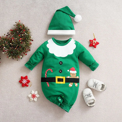 Baby's Eerste Kerstmis Outfit - Santa & Elf Romper (0-18M)-Toys-De Bazelaar