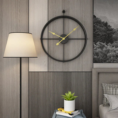 IronClock Zwart - Minimalistische Grote Metalen Wandklok - Stijlvol en Tijdloos-Wall Clocks-De Bazelaar
