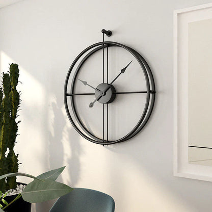 IronClock Zwart - Minimalistische Grote Metalen Wandklok - Stijlvol en Tijdloos-Wall Clocks-De Bazelaar