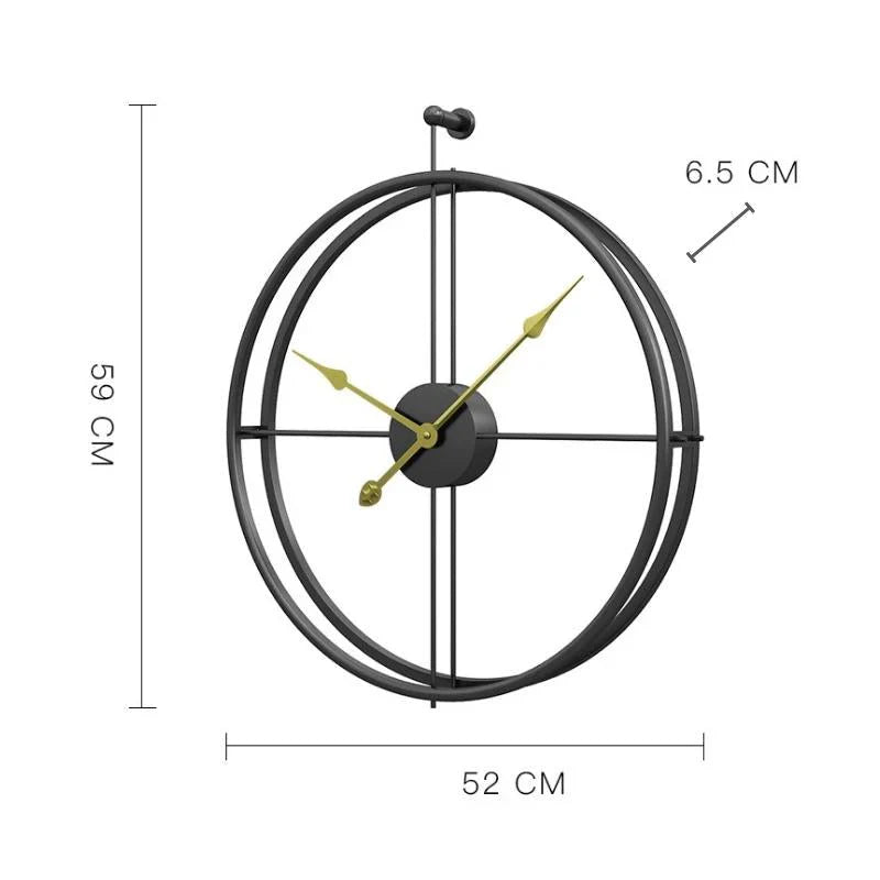IronClock Zwart - Minimalistische Grote Metalen Wandklok - Stijlvol en Tijdloos-Wall Clocks-De Bazelaar