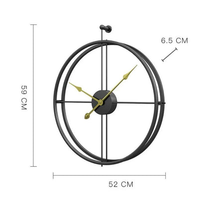 IronClock Zwart - Minimalistische Grote Metalen Wandklok - Stijlvol en Tijdloos-Wall Clocks-De Bazelaar