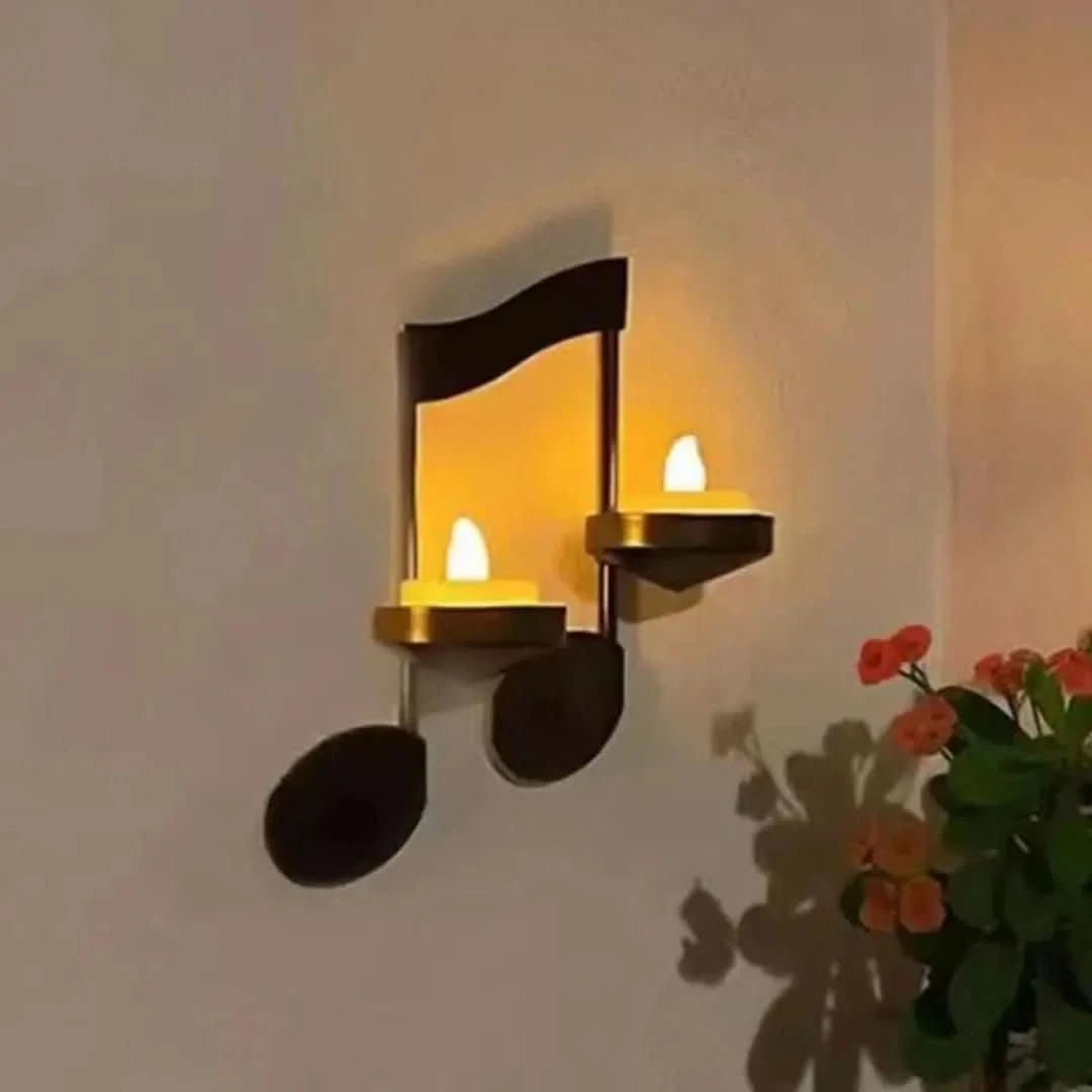 Kandelaar met muzieknoten
