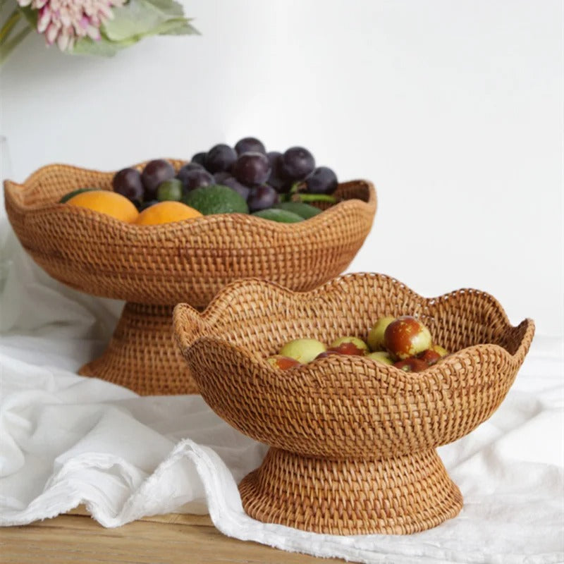 Natuurlijke Rieten Fruitmanden - Handgeweven - Uniek en Functioneel-Tableware & Dining Accessories-De Bazelaar