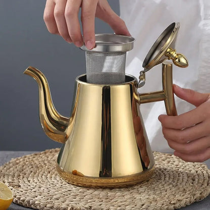 RVS Kettle - Ingebouwd Filter - Perfecte Thee en Koffie-Coffee & Tea-De Bazelaar