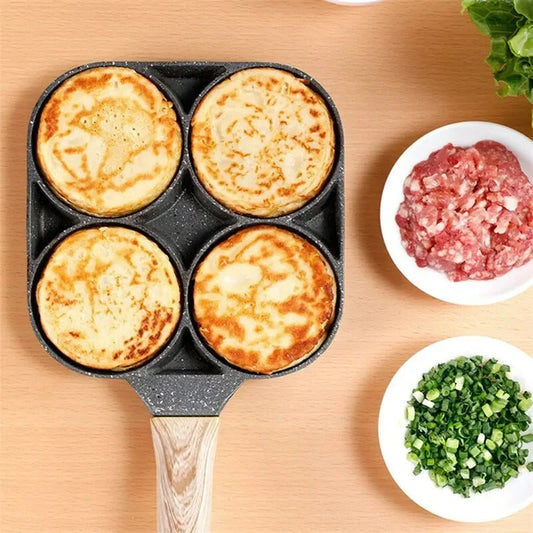 4-Kops Anti-aanbak Eieren Bakpan - Steen Coating - Perfecte Eieren - Makkelijk Schoonmaken-Cookware-De Bazelaar