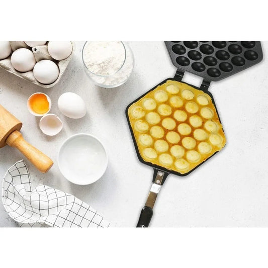 Eieren Bubbels Cake Pan - Gietaluminium - Antiaanbaklaag - Perfect voor Knapperige Wafels-Cookware-De Bazelaar