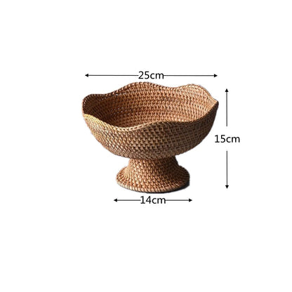 Natuurlijke Rieten Fruitmanden - Handgeweven - Uniek en Functioneel-Tableware & Dining Accessories-De Bazelaar
