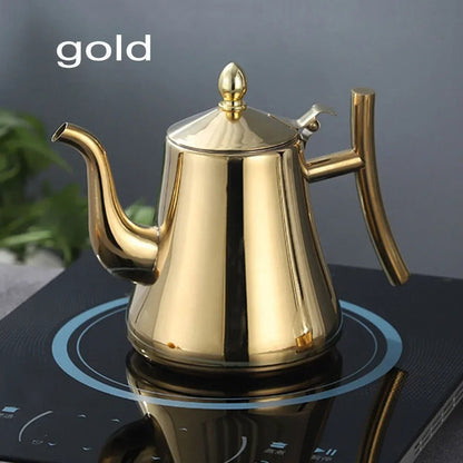 RVS Kettle - Ingebouwd Filter - Perfecte Thee en Koffie-Coffee & Tea-De Bazelaar