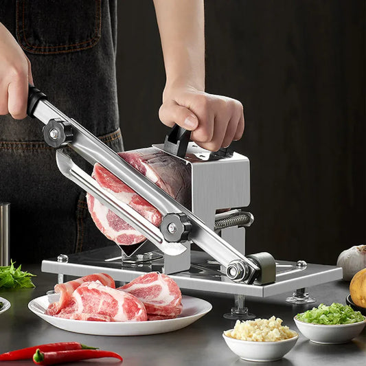 Handmatige Diepvries Vlees Snijder - RVS - Precieze Sneden - Efficiënt en Gebruiksvriendelijk-Kitchen Tools and Accessories-De Bazelaar