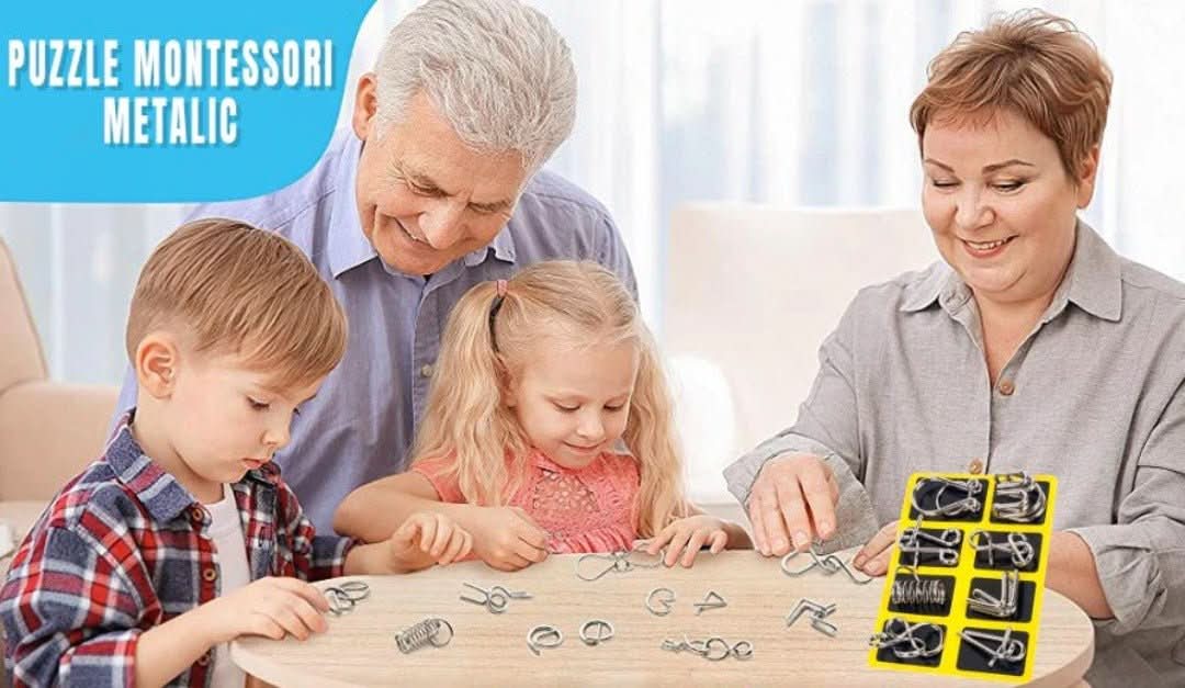 Metalen puzzel Montessori (8 stuks) - #Metalen puzzel Montessori (8 stuks)De Bazelaar