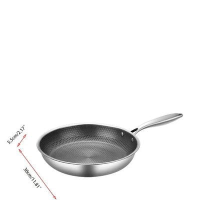 Anti-aanbak RVS Koekenpan - Duurzaam - Gezond Koken - Perfecte Warmteverdeling-Cookware-De Bazelaar