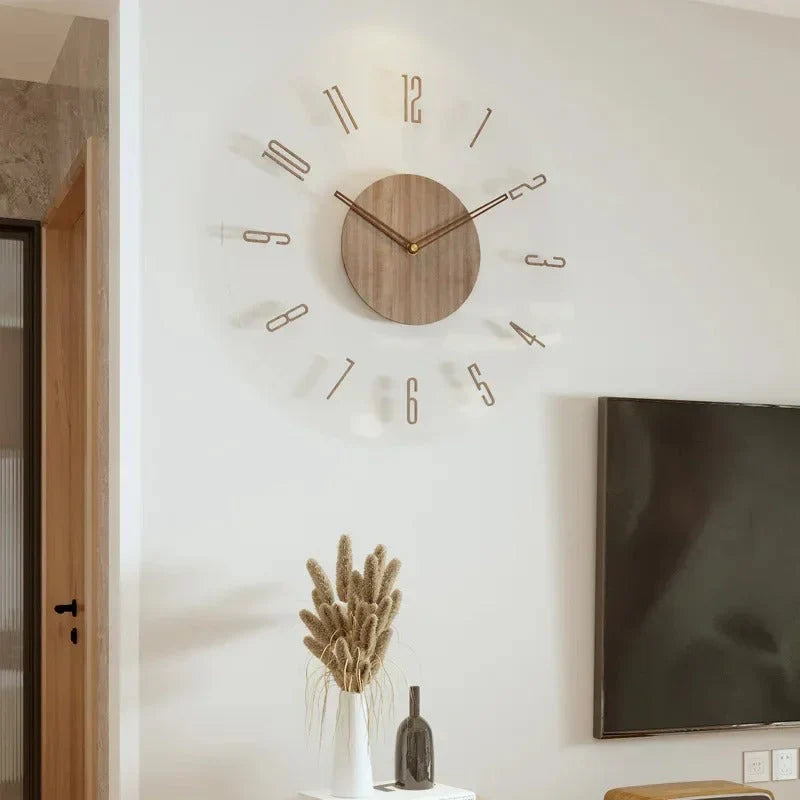 NordWood - Scandinavische Houten Wandklok - Tijdloos Design - Natuurlijke Materialen-Wall Clocks-De Bazelaar