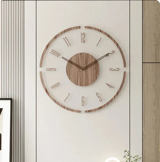 NordWood - Scandinavische Houten Wandklok - Tijdloos Design - Natuurlijke Materialen-Wall Clocks-De Bazelaar