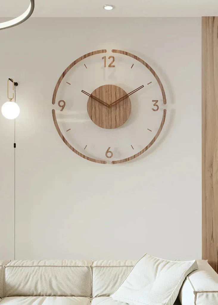 NordWood - Scandinavische Houten Wandklok - Tijdloos Design - Natuurlijke Materialen-Wall Clocks-De Bazelaar