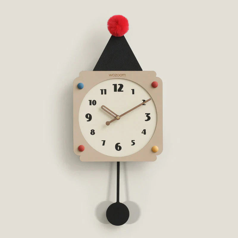 Naakt & Zwart - Stille Onregelmatige Schommel Wandklok - Modern Ontwerp-Wall Clocks-De Bazelaar