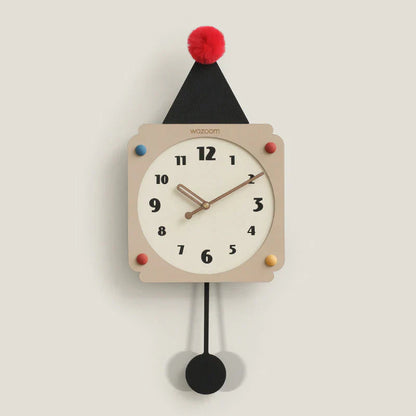 Naakt & Zwart - Stille Onregelmatige Schommel Wandklok - Modern Ontwerp-Wall Clocks-De Bazelaar