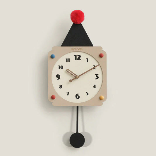 Naakt & Zwart - Stille Onregelmatige Schommel Wandklok - Modern Ontwerp-Wall Clocks-De Bazelaar