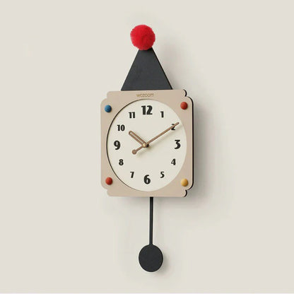 Naakt & Zwart - Stille Onregelmatige Schommel Wandklok - Modern Ontwerp-Wall Clocks-De Bazelaar