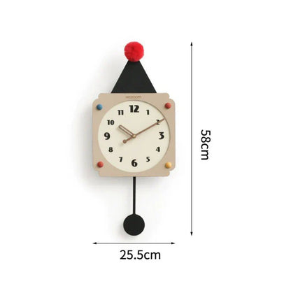 Naakt & Zwart - Stille Onregelmatige Schommel Wandklok - Modern Ontwerp-Wall Clocks-De Bazelaar