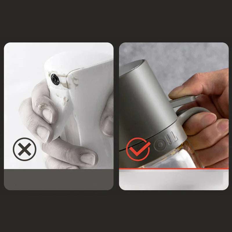 Olie Glas Spray Dispenser - Handvat - 2 in 1 Functie-Kitchen Tools and Accessories-De Bazelaar