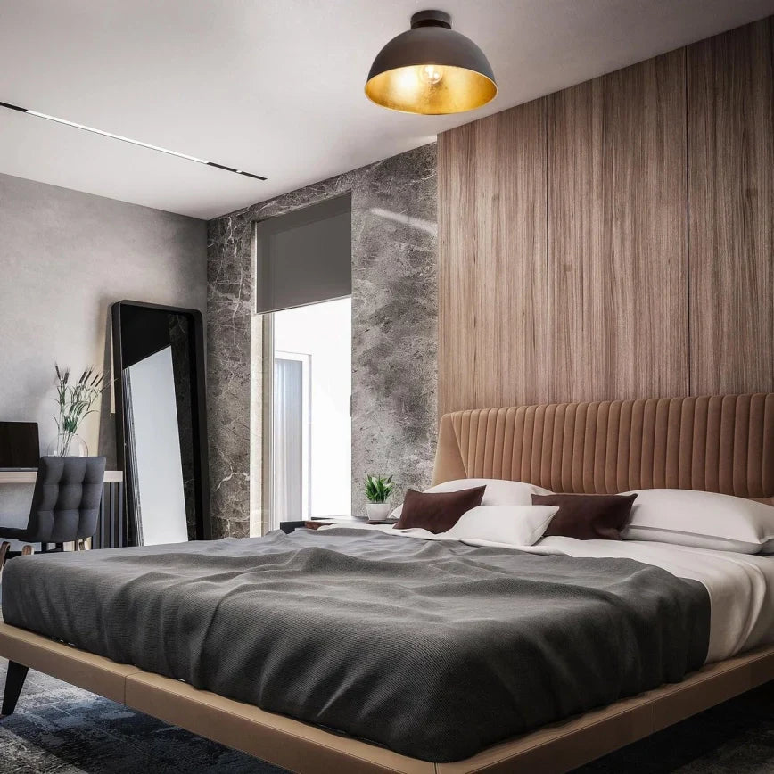 Retro Plafondlamp Goudblad - Elegant en Duurzaam-light decor-De Bazelaar