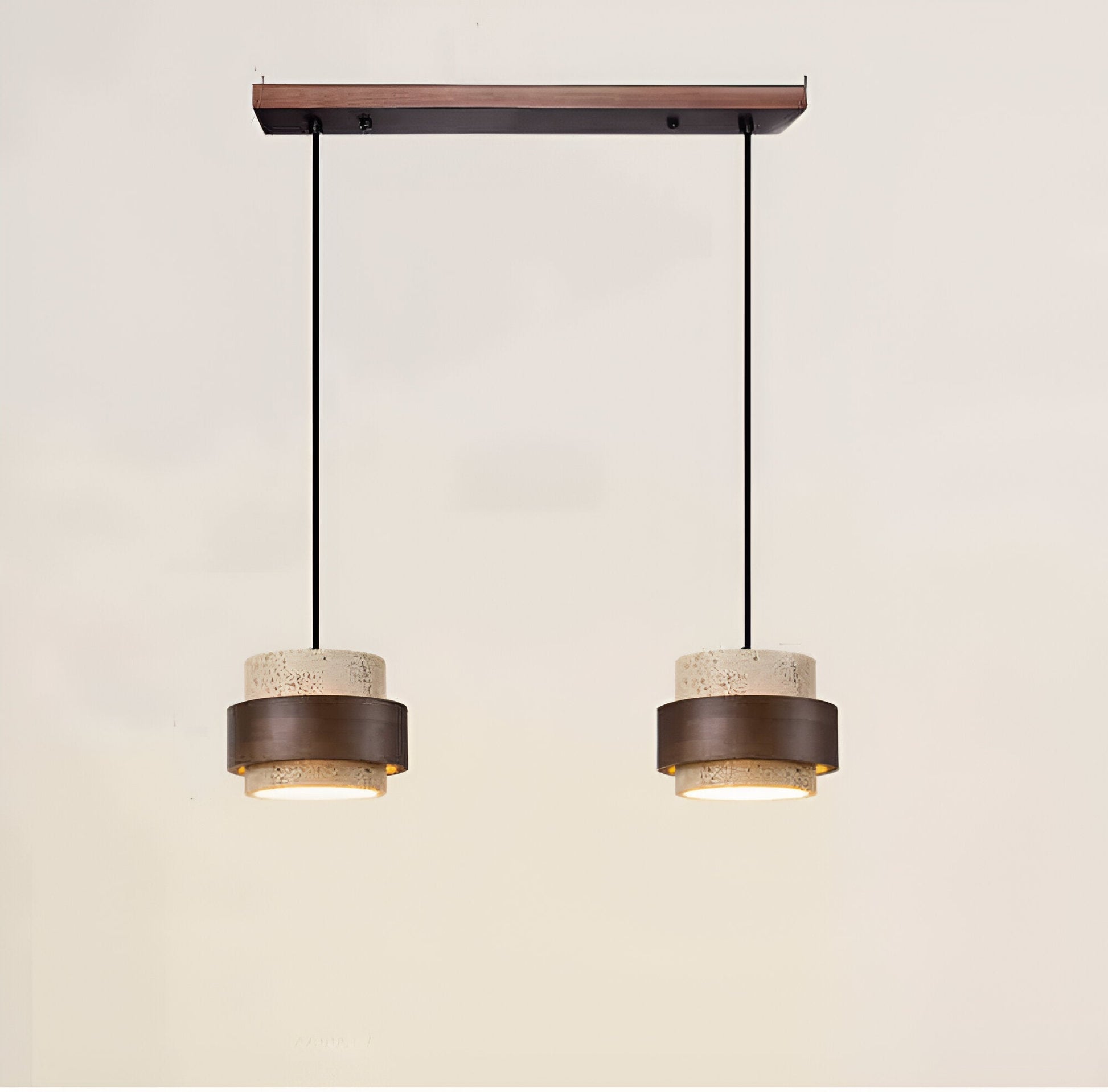 Retro Minimalistische Hanglamp met Gele Travertin-light decor-De Bazelaar