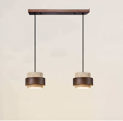 Retro Minimalistische Hanglamp met Gele Travertin-light decor-De Bazelaar