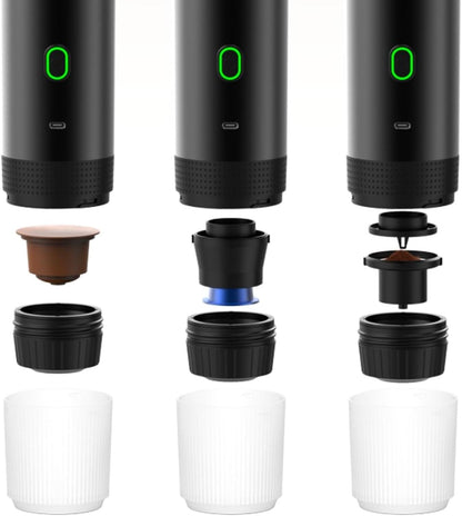 Draagbare Koffiemachine - 3-in-1 Capsule & Poeder - Perfect voor Kamperen-Coffee & Tea-De Bazelaar