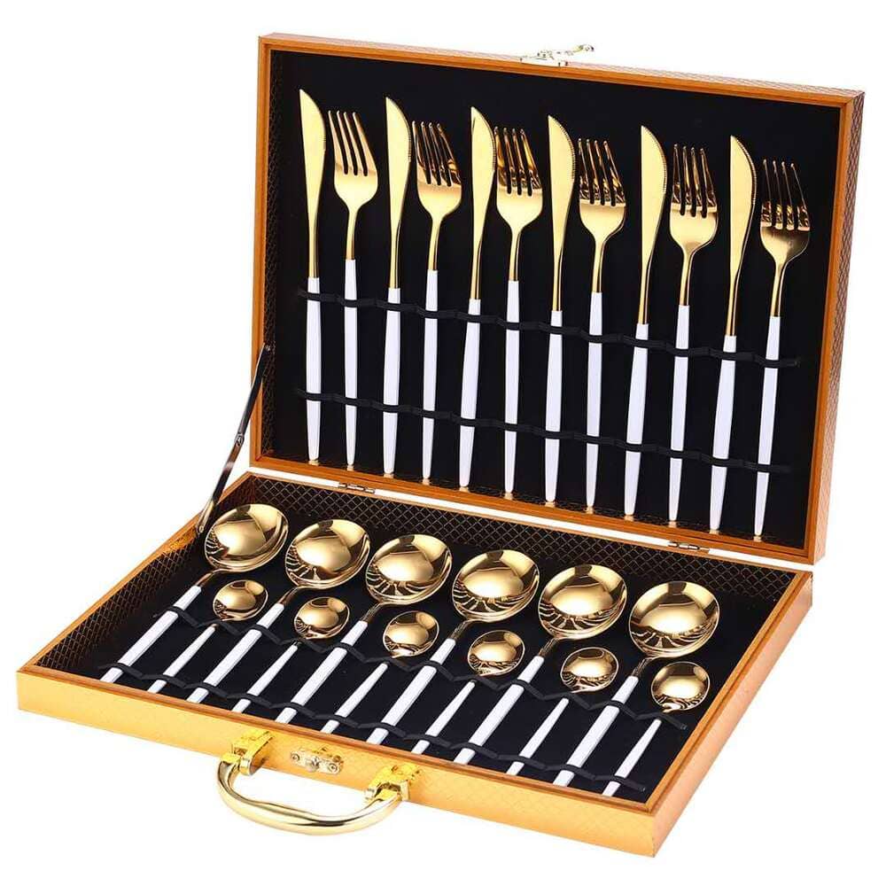 Premium Bestekset - 24-Delige RVS - Perfect voor Feestjes-Cutlery Sets-De Bazelaar