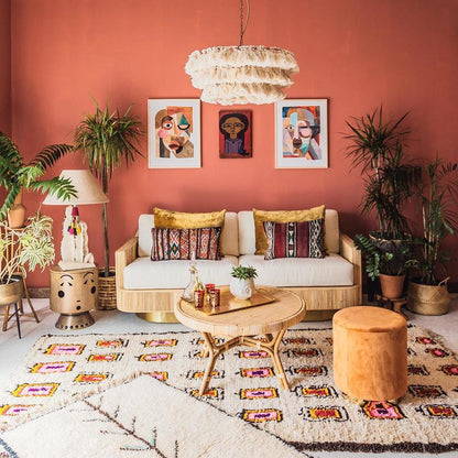 Boheemse Hanglamp met Stoffen Franje-light decor-De Bazelaar