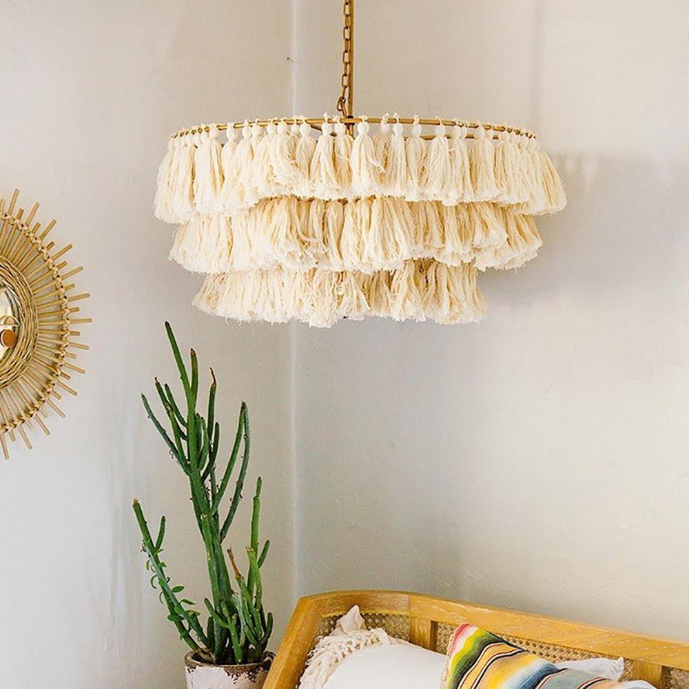 Boheemse Hanglamp met Stoffen Franje-light decor-De Bazelaar