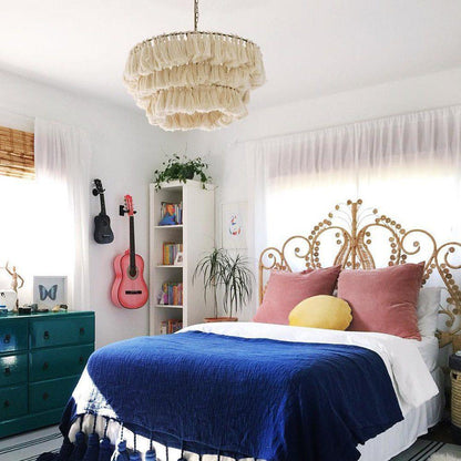 Boheemse Hanglamp met Stoffen Franje-light decor-De Bazelaar