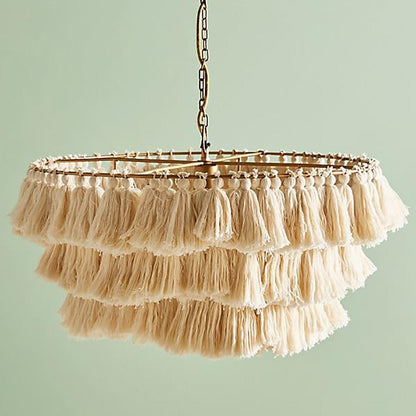 Boheemse Hanglamp met Stoffen Franje-light decor-De Bazelaar