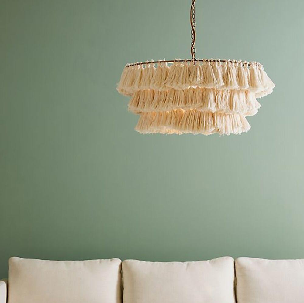 Boheemse Hanglamp met Stoffen Franje-light decor-De Bazelaar